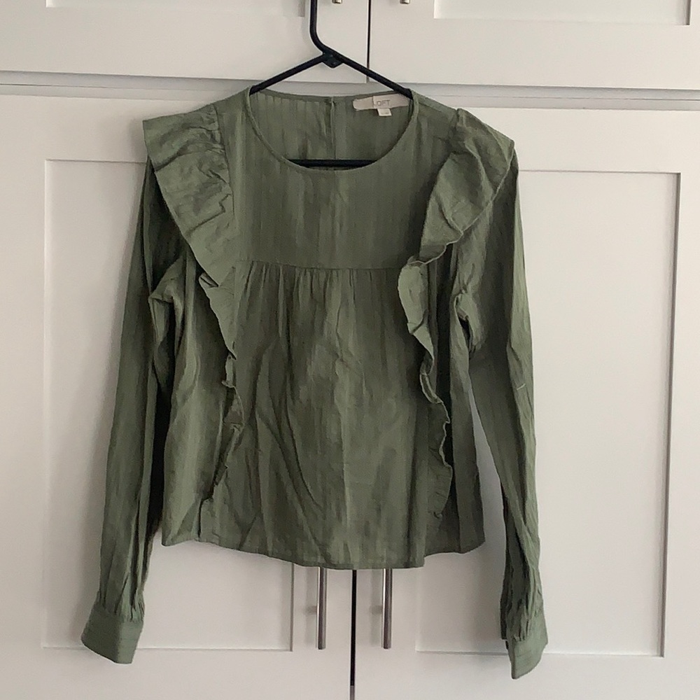 Loft Green Blouse, size small